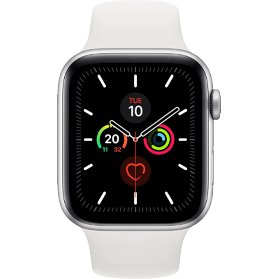 Apple Watch Series 5 40 mm aluminium zilver 4G met wit sportbandje