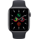 Apple Watch SE 2020 44 mm aluminium zwart wifi met zwart sportbandje