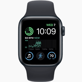Apple Watch SE 2022 40 mm aluminium noir wifi avec bracelet sport noir reconditionné                            