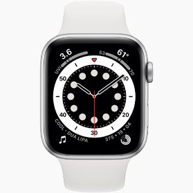 Apple Watch Series 6 40 mm aluminium argent wifi reconditionné avec bracelet sport blanc   