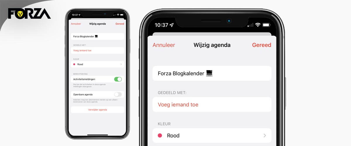 Agenda delen op je iPhone